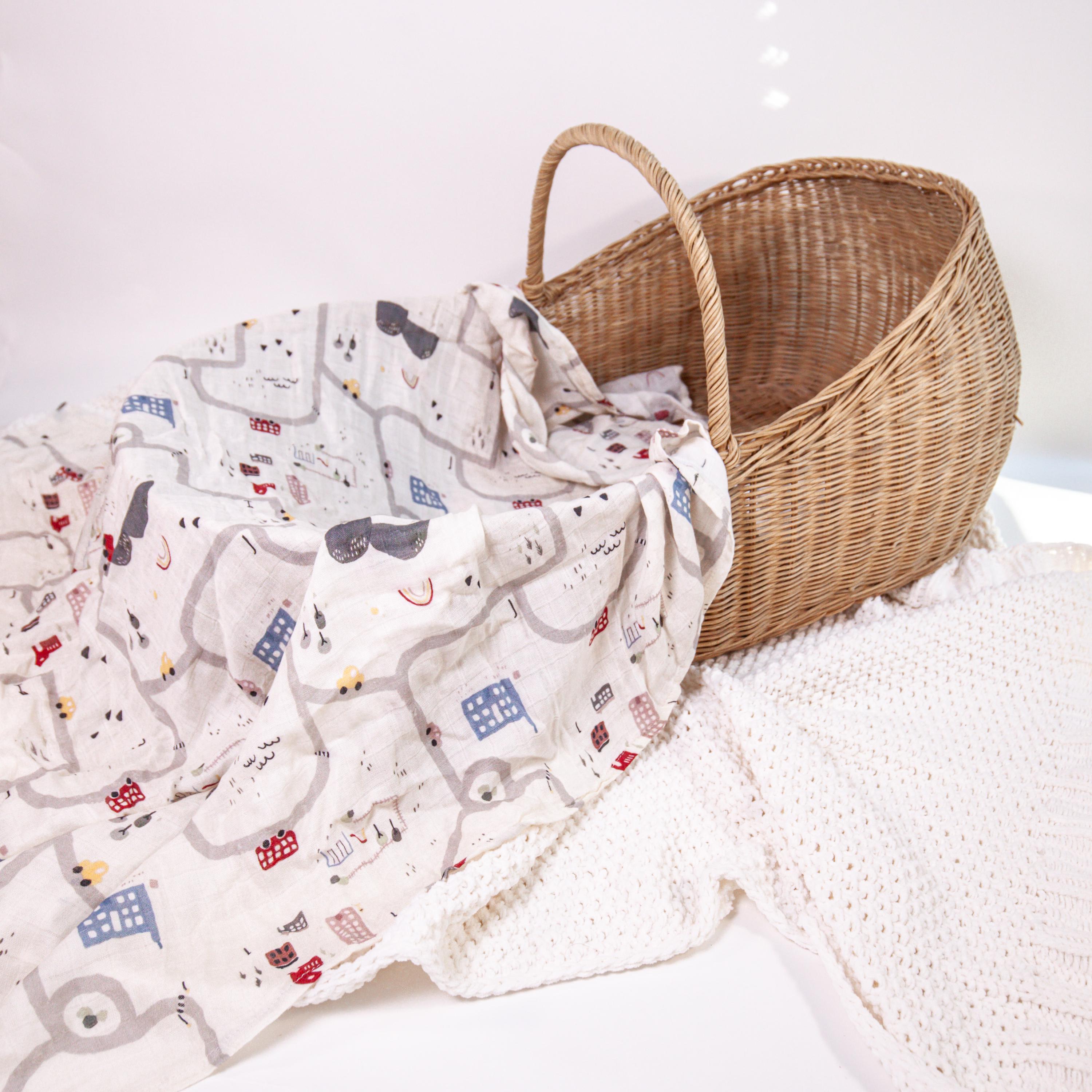 Baby Boy Swaddle, Cars Bamboo Swaddle, City Stroller Blanket, Scandi Baby Blanket, Gender Neutral Baby Shower Gift, Hygge Nursing Cover