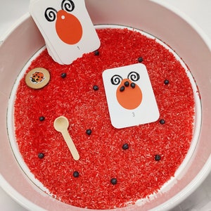 Kit sensoriel de comptage de coccinelles | Corbeille sensorielle | Boîte occupée | Petit monde de jeu | Apprentissage Montessori | Activité pour enfants | Kit TIGE | Jeu imaginatif