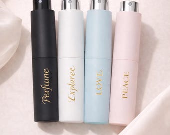 Custom Engraved Perfume, Personalized Travel Perfume Spray, 14 Fragrance Options, Refillable Perfume Atomizer, Minimalist Perfume