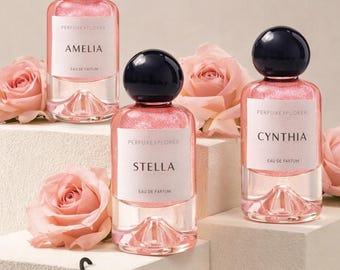 Custom Name Perfume, Personalized ROSE Perfume, Pink Luxury Fragrance, Bridesmaid Gift, Wedding Gift for Her, Aesthetic Perfume Gift