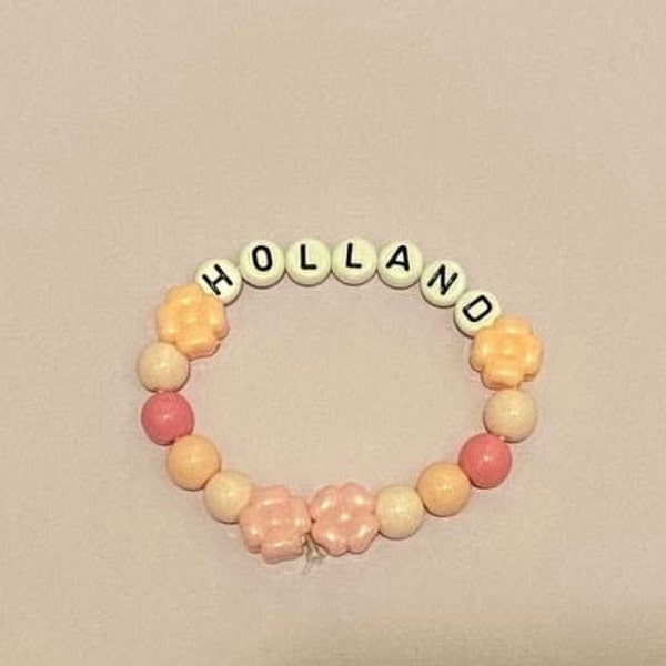 Tom Holland Pastel-Pink Kandi Bracelet