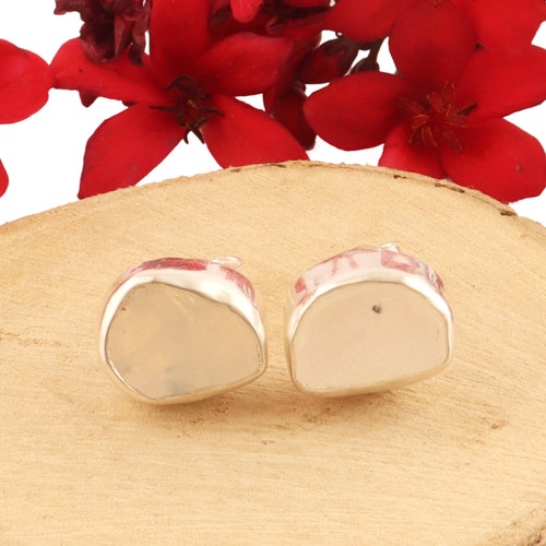 Raw Amethyst Moonstone Earrings, 925 Sterling Silver Earrings, Handmade Earrings, Tiny shops Earrings, Minimalist Earrings, Birthstone Earrings