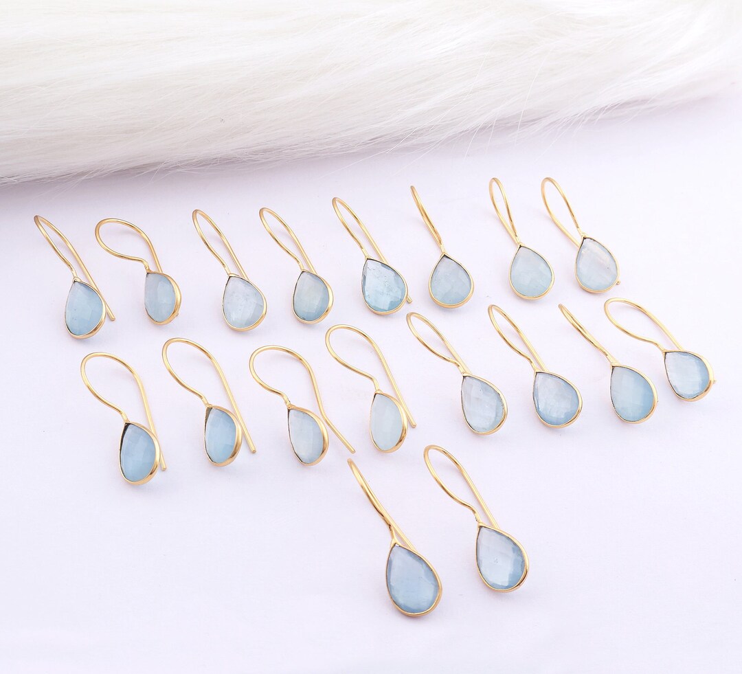 TPSEWXL Gold Plated Yellow Gemstone Dangle Earrings For Women - Boho Statement Earrings For Sensitive Ears - View #9