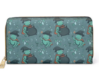 Frog Wallet, Cute Frog Wallet, Leather Wallet, Womens Wallet, Zipper Wallet, Cute Wallet, Green Wallet, Frog Lover Gift, Frog Gift