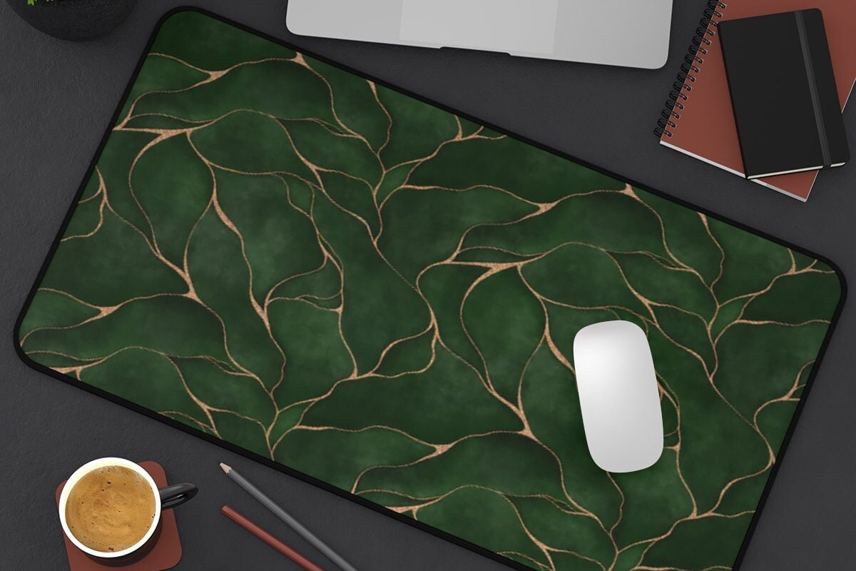 Abstract Desk Mat Green Desk Mat Cute Desk Mat Contemporary Etsy