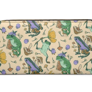 Cottagecore Wallet, Frog Wallet, Cottagecore Frog Wallet, Zipper Wallet Women, Wallet Clutch, Clutch Wallet, Cute Frog Wallet, Women Wallet