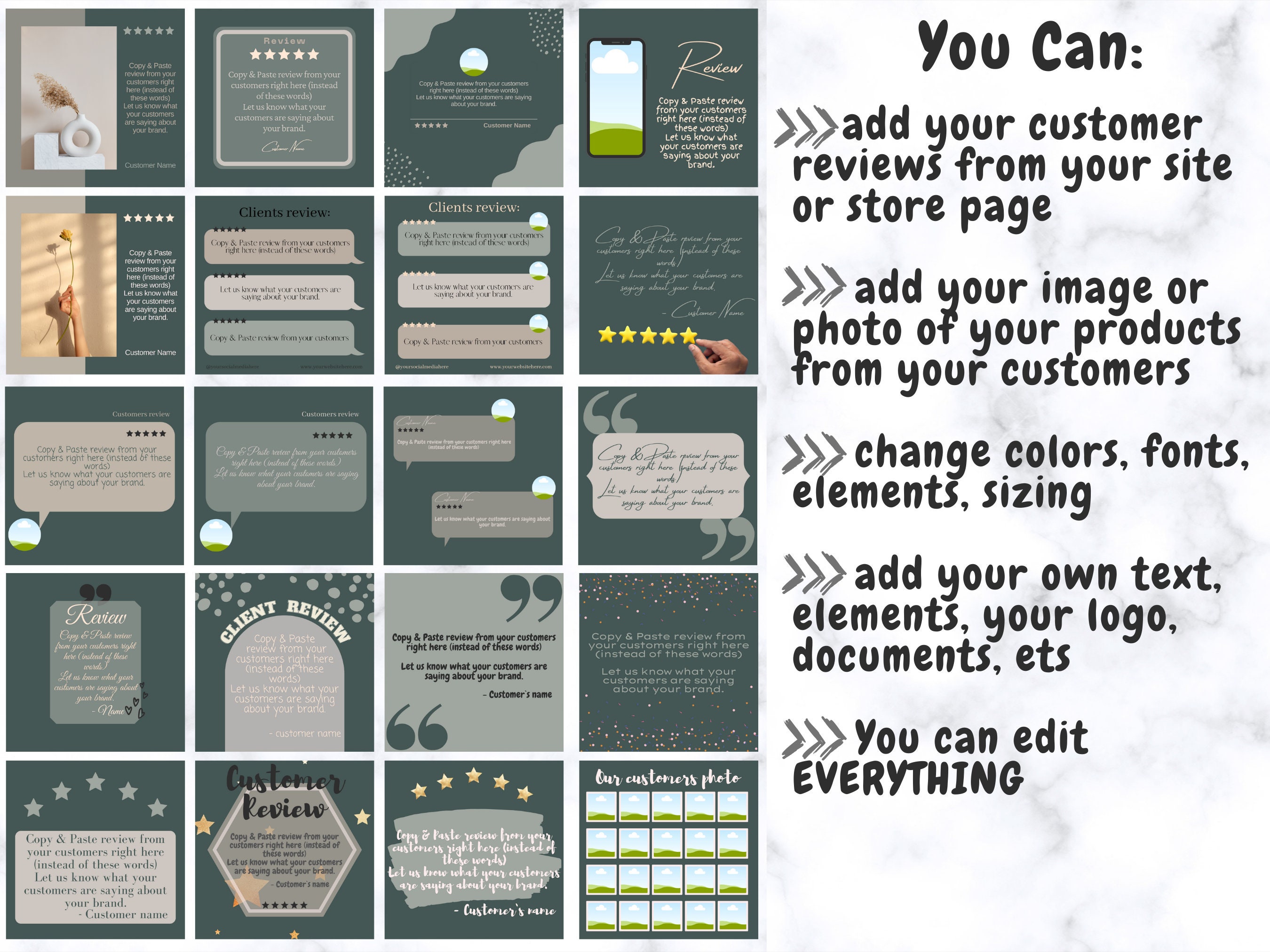 Customer Review Template, 33 Edit Canva Templates, Instagram Post ...