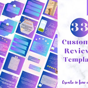 Kundenbewertungsvorlage, 33 Gradient Canva Templates, Instagram Post, anpassbar, Social Media, Marketing, Kundentestimonial