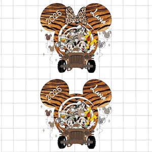 Custom Name Animal Kingdom Png, Magical Kingdom, Wild Trip Png, Family Trip 2025 Png, Family Vacation Png, Leopard Mouse and Friends Clipart