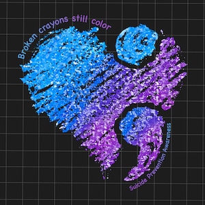 Broken Crayons Still Color Png, Semicolon Suicidal Prevention Png, Ribbon Suicide Depression,Prevention Suicide Awareness, Mental Health Png