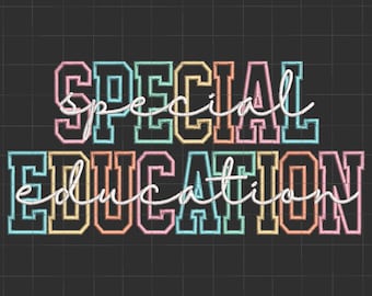 Digital fil för broderidesign för specialpedagogik, maskinbroderi för lärare, snabb lärare, digitalt broderi för autismlärare