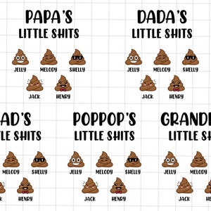 Personalisierte Papas kleine Sh * ts Emoji Png, lustiges Vatertagsgeschenk, Geschenk für Papa, Vatertag Png, benutzerdefinierte süße Kinder Png, Papa Witze Png
