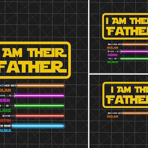 Gepersonaliseerd I Am Their Father png, aangepaste kindernaam png, lichtsabels voor papa, Happy Father's Day, Funny Dad Life png, sublimatiebestand