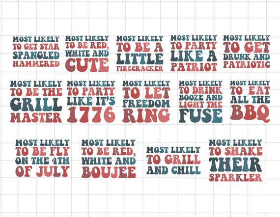 Bundle Most Likely To Svg, 4th Of July Svg, America Svg, Patriotic, Red White And Blue, Independence Day, 4th Of July Matching Family