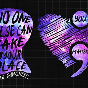 No One Else Can Take Your Place Png, You Matter Png, Semicolon Suicidal Prevention Png, Ribbon Suicide Depression Png, Mental Health Png