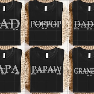 Personalized Dad Shirt Bundle Png, Custom Dad With Name Kids, Dad Monogram Png, Happy Father&#39;s Day Png, Dad Daddy Poppop Png, Gift For Dad