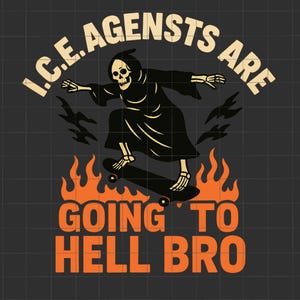 Png : Des agents de l'ICE vont en enfer, Abolish ICE Png, Anti Deportation Png, Militant des droits humains, No Human Is Illegal Png, Anti MAGA Png