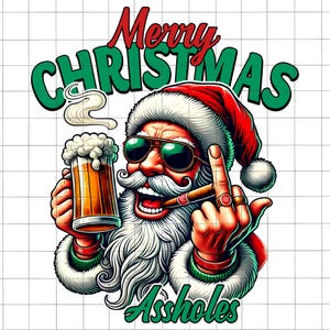 Feliz Natal Png, Papai Noel Bebendo Cerveja Png, Natal Na Moda Png, Temporada De Férias, Papai Noel Engraçado, Design De Dedo Médio Do Papai Noel