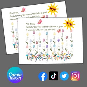Plantilla de Canva con carta floral personalizada para maestros, marco floral de agradecimiento para maestros, "Enséñales, ámalos, míralos crecer" (PNG), sublimación de la vida docente