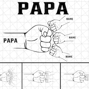 Ensemble personnalisé papa poing bosse Svg, pères et un enfant mains SVG, cadeau fête des pères, bébé enfant en bas âge enfant papa poing bosse, fête des pères Svg