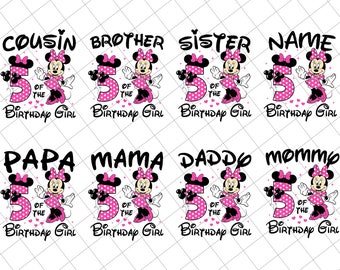 Bundle Custom Birthday Png, Magical Kingdom, Vacay Mode, Family Birthday Png, Family Trip 2024 Png, Pink Polka Dot, Mouse Of The Birthday