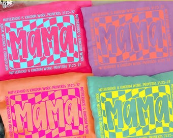Paquete de PNG a cuadros Neon Mama, PNG de camiseta Cool Mom, PNG de mamá a la moda, PNG de maternidad, diseño Bright Rock Mama, dibujado a mano, regalos para ella PNG