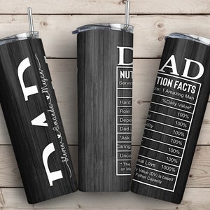 Personalisierte Papa Nährwert 20 Unzen Becher Png, Papa Nährwerte Becher Wrap, Vatertagsbecher, glücklicher Vatertag, Papa Geschenk