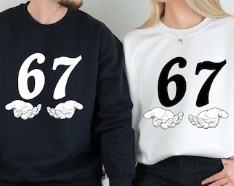 Six Seven 6 7 Meme Funny Hands SVG PNG Bundle, Viral Internet Meme Humor, Funny Generation Z, 67 Trend, Funny Social Media,Sports Gift shirt