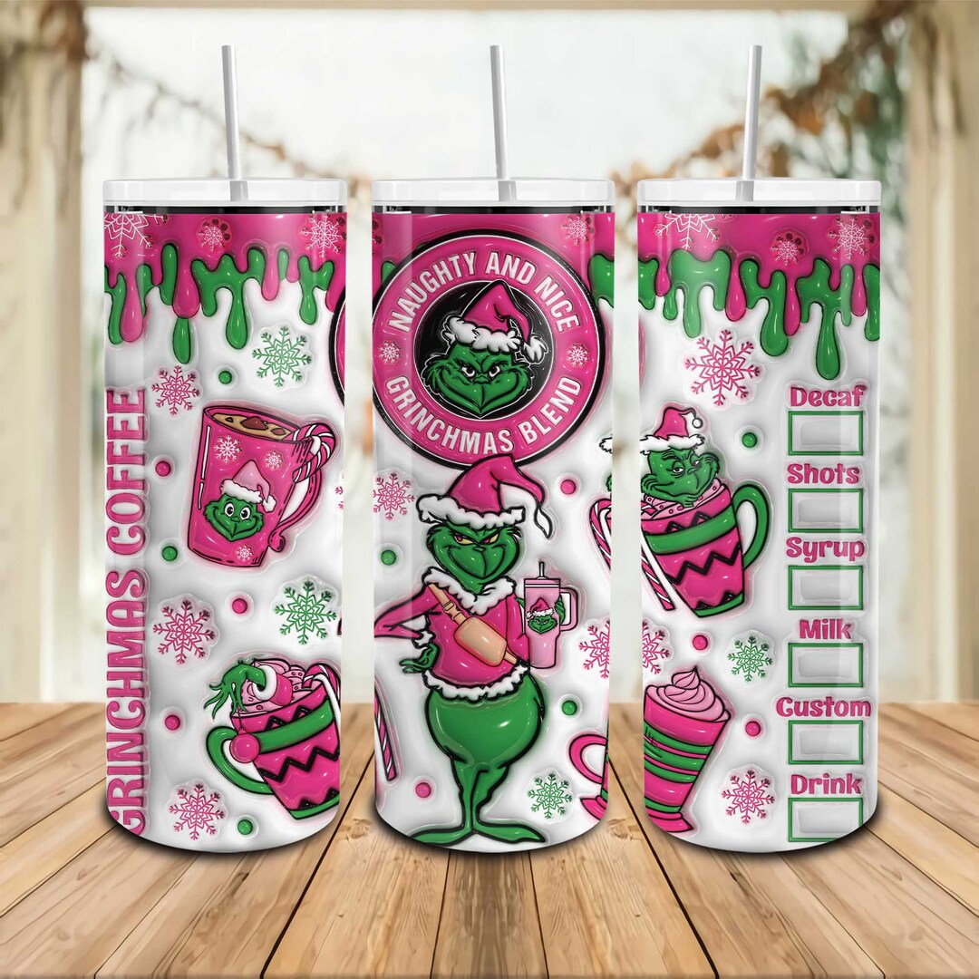 3D Inflated Pink Christmas 20 Oz Skinny Tumbler Png Christmas - Etsy