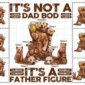 Ce n’est pas un papa Bod C’est une figure paternelle Png, Bear Papa And Kid Png, Cadeau pour papa, Fête des Pères Png, Personnalisé Funny Little Cute Kids Png