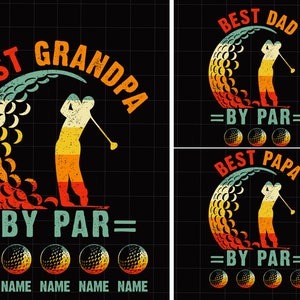 Personalizado Melhor Pai Por Par Vintage Sunset Golf Png, Ideia de Presente para Golfista de Golfe do Dia dos Pais da Filha Filho Esposa, Presentes de Golfe para o Pai Png