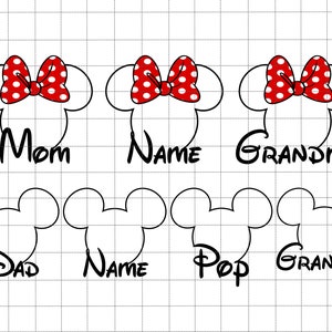 Bundle Custom Name 2024 Png, Magical Kingdom, Family Vacation, Family Trip 2024, Family Squad, Polka Dot Red Bow, Customize Gift, Vacay Mode