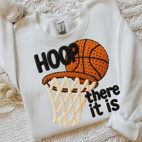 Game Day Basketball PNG, Faux Yarn Basketball PNG, Crochet Basketball PNG, Hoop Knitting Digital, Basketball Season Png, Basketball Mom Png