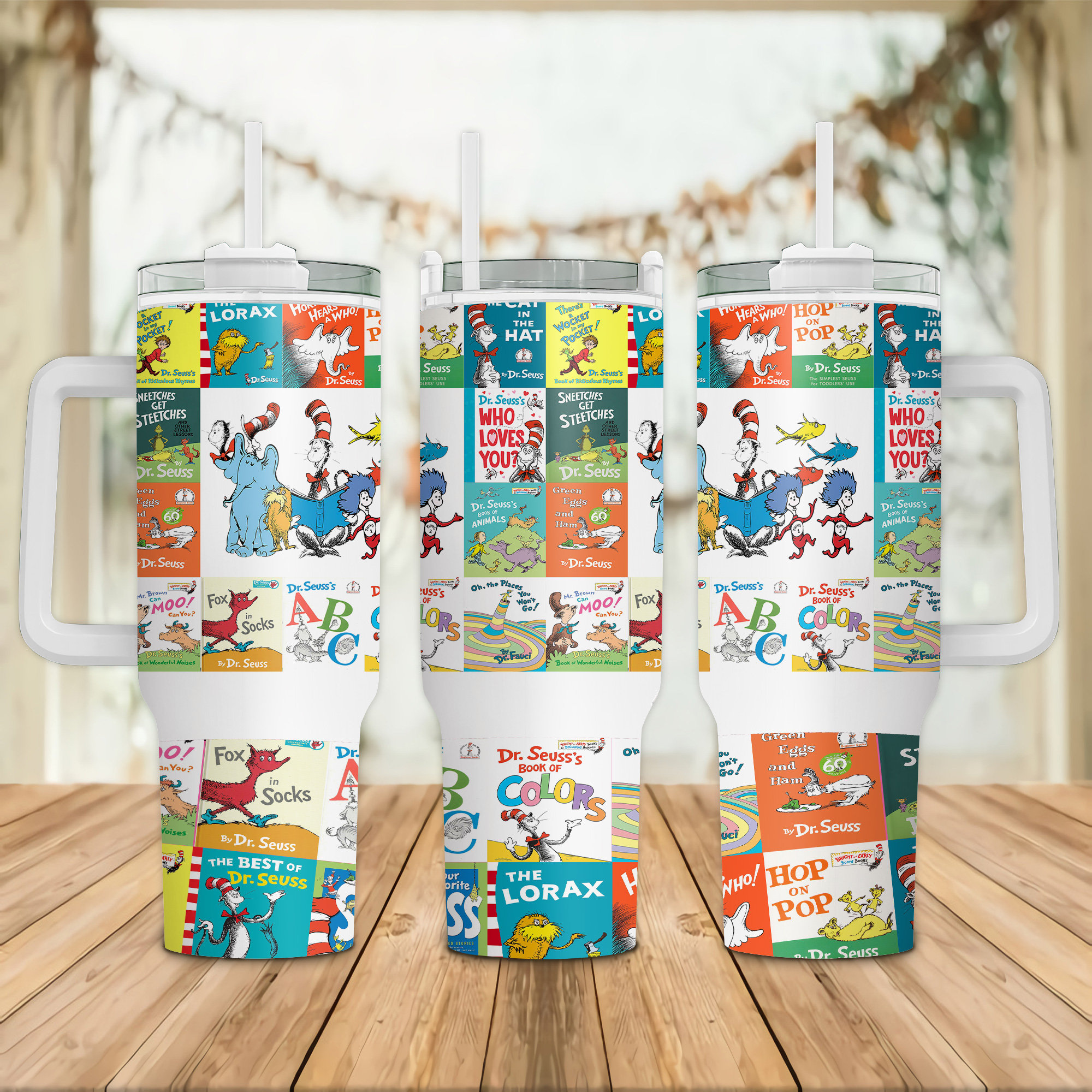 Discover Dr Seuss Cartoon Character 40oz Tumbler, Thing Friends Tumbler