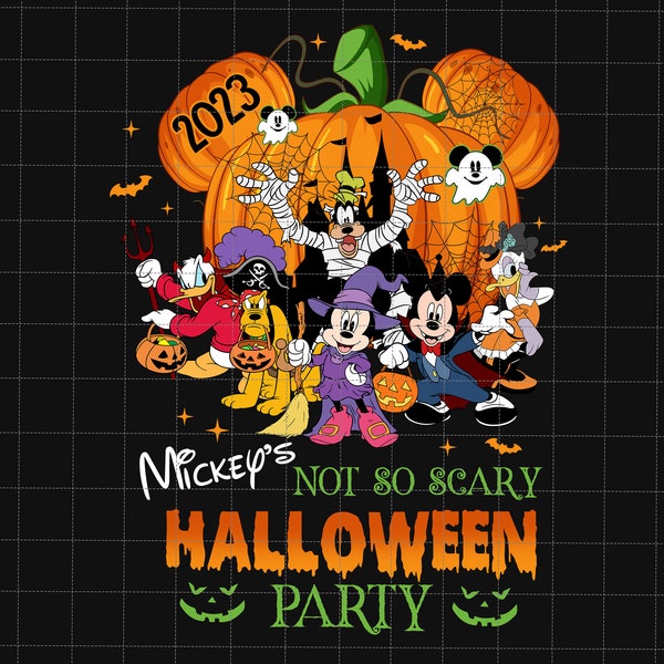 Not So Scary Halloween Party 2023 Png, Spooky Season, Mouse And Friend Halloween, Boo Png, Happy Halloween, Pumpkin Halloween Png
