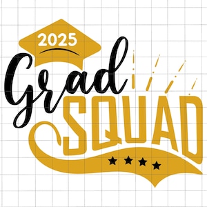 Escouade de diplômés personnalisée 2025, Svg senior 2025, Graduation senior 25, Svg voyage de remise des diplômes, promotion 2025, cadeau pour les diplômés