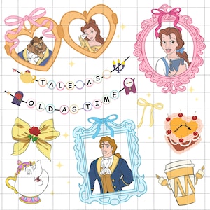 Fiocco specchio magico principessa Coquette acquerello vintage png, viaggio principessa png, viaggio di compleanno per ragazze, personaggi principessa bambine png