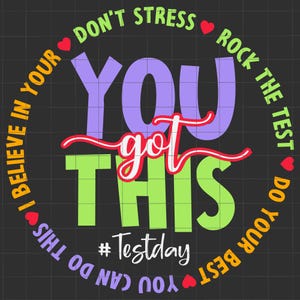 Você conseguiu este dia de teste Svg Png, Não estresse Rock Test Svg, Professor Svg, Coordenador de testes Svg, Dia de teste escolar motivacional, Teste estadual