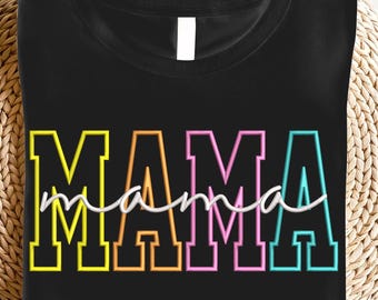 Diseño de bordado "Mamá Coqueta", diseño de bordado "Mamá", diseño de bordado a máquina "Mamá", camiseta para el Día de la Madre, regalo de mi hija.