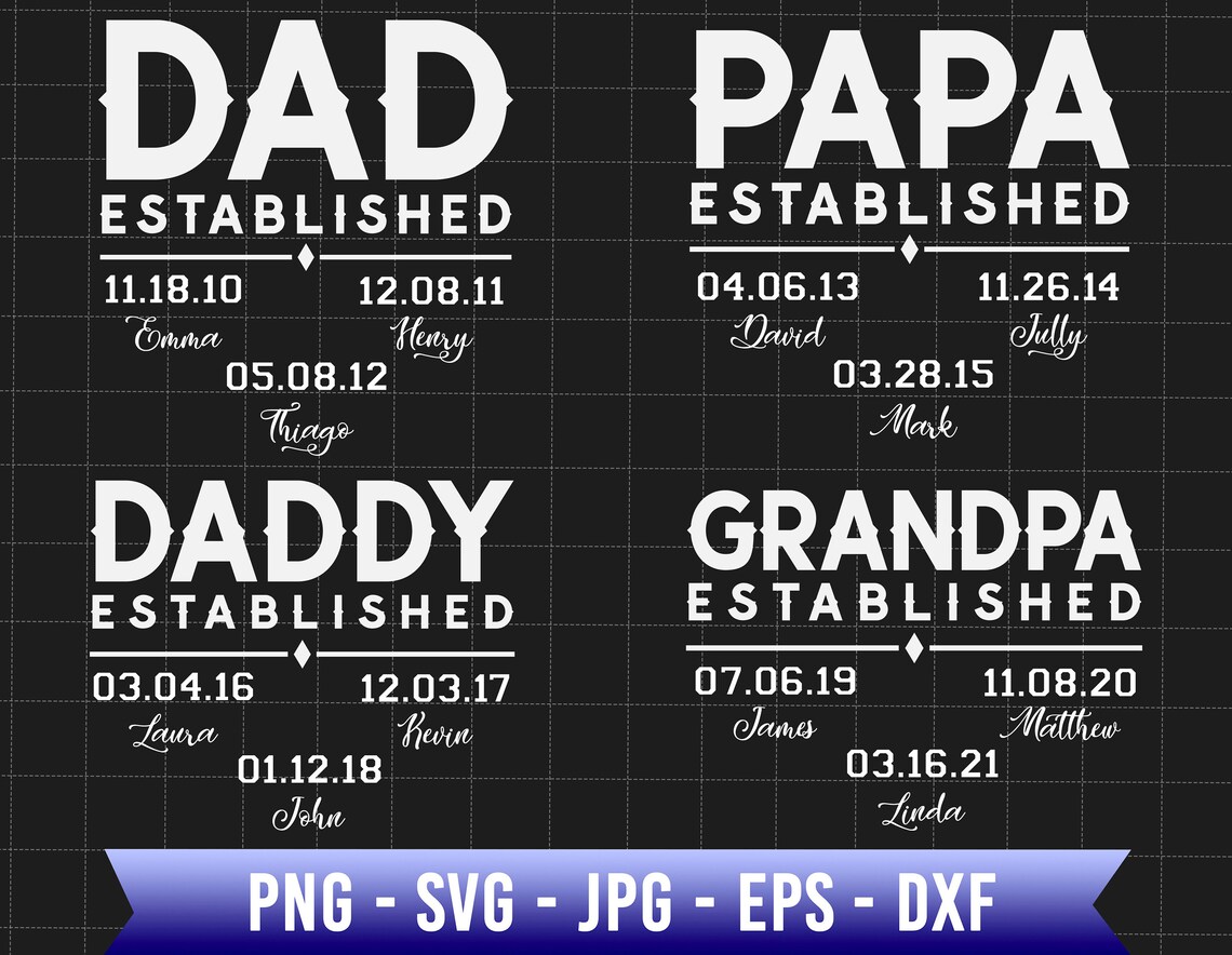 Dad Established Svg Best Dad Svg Father's Day Gift Etsy