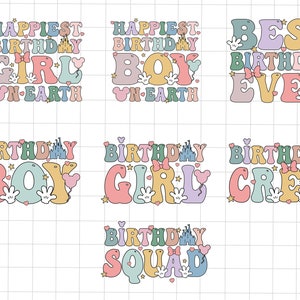 Bundle Best Birthday Ever Svg, Happiest Birthday On Earth Svg, Birthday Squad Svg, Birthday Boy Girl Svg, Family Matching Birthday Svg