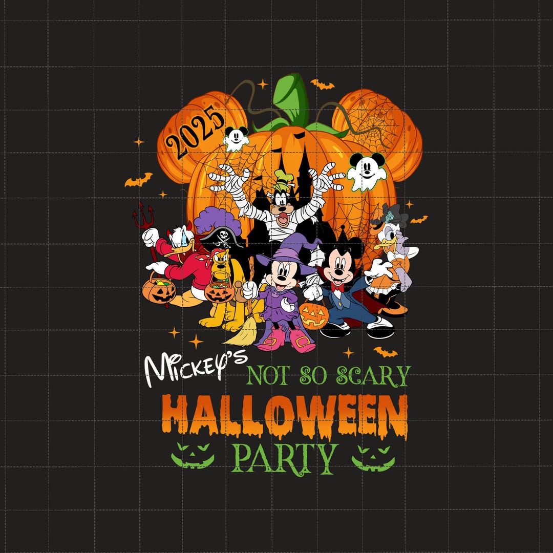 Not so Scary Halloween Party 2025 Png, Spooky Season, Mouse and