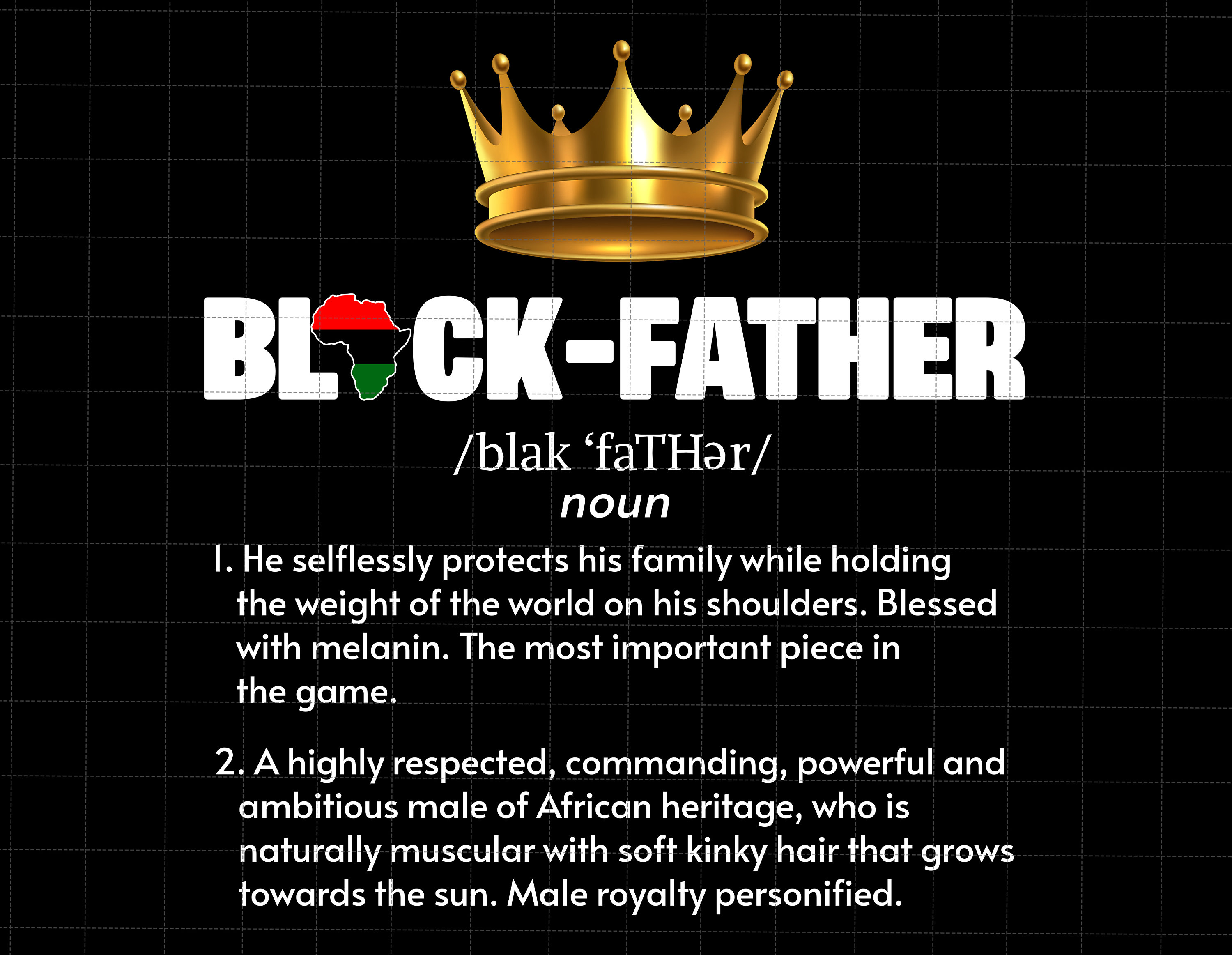 Black Father Noun Definition Png, Black Father PNG, Best Dad PNG, Father's Day Png, Noun King Png, Black Father Sublimation Design PNG