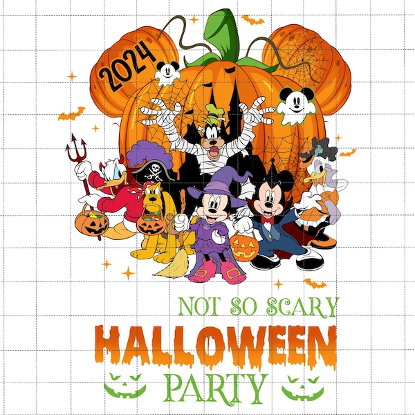 Not So Scary Halloween Party 2024 Png, Spooky Season, Mouse And Friend Halloween, Boo Png, Happy Halloween, Pumpkin Halloween Png