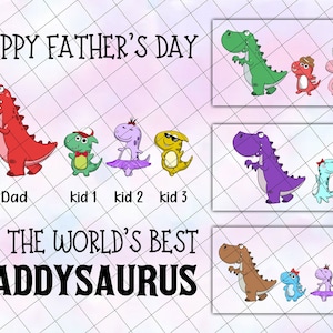 Gelukkige Vaderdag voor 's werelds beste Daddysaurus Png, grappige Vaderdag Png, Vaderdag Png, gepersonaliseerde grappige kleine schattige kinderen Png