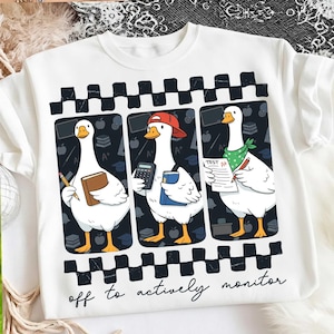 Off to Actively Monitor Png, Funny Goose Test Day PNG, Don't Stress Do Your Best Png, Teacher Goose Testing Day, School Exam Humor Design