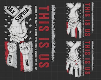 Personalized Family Fist Bump Set Flag America, Parents And Childs Hands Png, Baby Toddler Kid Dad Mom Fist Bump Png, Family Hand Png