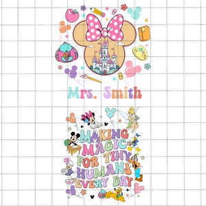 Personalisierte Name Lehrer Png-Bundle, Jeden Tag Magie Für Kleine Menschen machen, Kokette Schulanfang, Lehrer Shirt Png