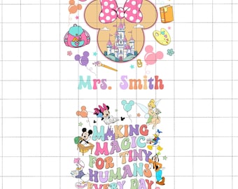 Personalized Name Teacher Png Bundle, Making Magic For Tiny Humans Every Day, Coquette Back To School, First Day Of School,Teacher Shirt Png