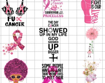 The Day Cancer Showed Up In My Life God Showed Up Bigger Svg, Breast Cancer Awareness Svg, Awareness Ribbon Svg, Christian Svg,Cancer Ribbon